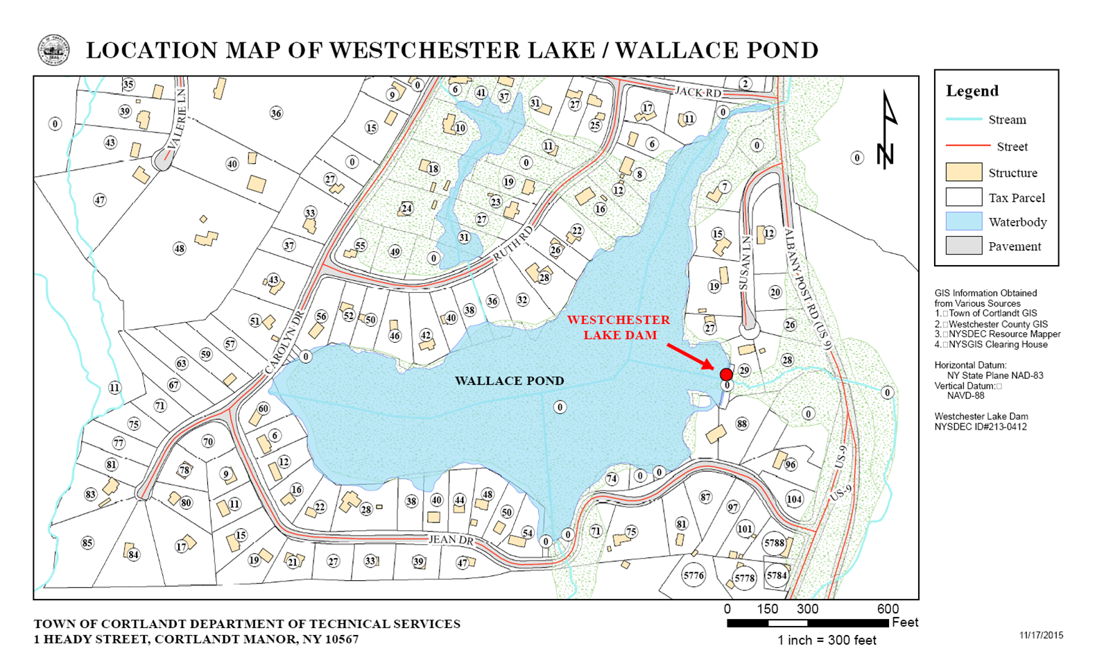 Location Map of Westchester Lake/ Wallace Pond